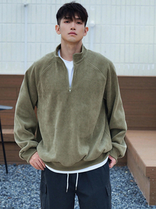 Sweat-shirt unisexe à col montant zippé, coupe classique, épais, style streetwear décontracté, pour l'hiver, avec broderie et impression numérique - Product Image 5