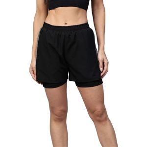 Pantalones cortos de verano de cintura alta para mujer, cintura elástica transpirable informal con bolsillos para entrenamiento en la playa, Yoga - Product Image 1