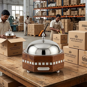 Juego de Cazuelas de Acero Inoxidable Aisladas de Lujo, con Base de Madera, para Mantener Alimentos Calientes, Compatible con Inducción - Product Image 6