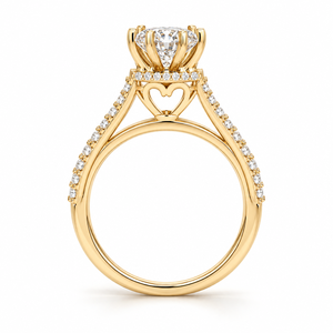 แหวนทรงสี่เหลี่ยมประดับเพชรทรงหัวใจแบบแยกส่วน โรแมนติก ทองคำขาว 14K เพชรเพาะเลี้ยงในห้องปฏิบัติการ สำหรับหมั้น ชุบโรเดียม รับรองโดย IGI ผลิตตามแบบ OEM - Product Image 2