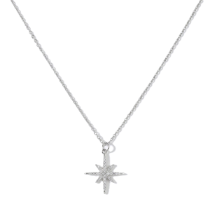 Collar con Colgante de Estrella del Norte en Oro Sólido de 10K/14K, Minimalista y de Lujo, con Diamantes Celestiales, un Regalo de Navidad Ideal - Product Image 1