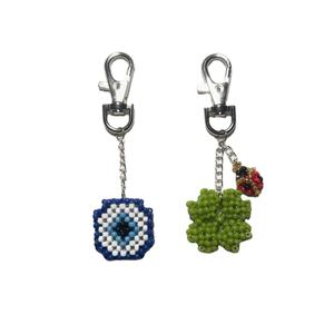 Llavero y llavero con cuentas de semillas coloridas con diseño de oso de peluche para regalar DE LA India - Product Image 2