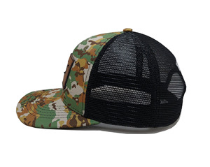 หมวกแก๊ปทรงทรัคเกอร์ลายพราง ปะหนัง 6 แผง ปีกโค้ง ทรงแข็ง ปรับขนาดได้ แบรนด์โปรโมชั่น เวียดนาม - Product Image 2