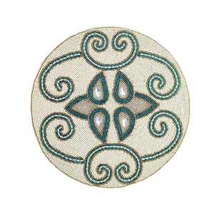NOVA STAR CRAFT Handmade Glass <b>Seed</b> Beads Embroidered Placemats-Custom Design Color & Logo Buddhism Style Elegant Dining <b>Mat</b> - Product Image 5