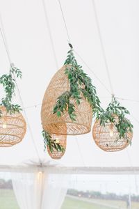 Premium Woven Rattan <b>Decorative</b> Hanging Lantern Handmade <b>Wedding</b> <b>Ceiling</b> Floral Basket for Luxury Reception Event Styling - Product Image 3