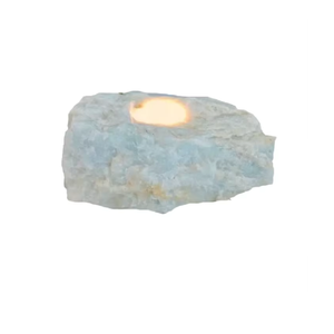 Portavelas de Piedra Natural Tallada a Mano de Cristal de Aguamarina, Gema de Ágata para Sanación, Venta al por Mayor - Product Image 4