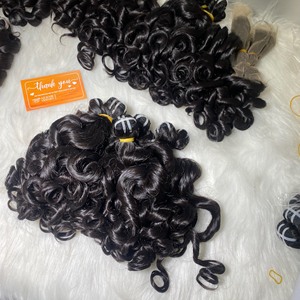 Precio al por mayor, extensión de cabello de trama ondulada de baile, color negro de cabello vietnamita de un solo donante, cutícula completa alineada - Product Image 3