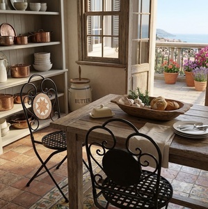 Ensemble de jardin 4 places en fer forgé au design européen traditionnel, revêtement poudré, écologique, résistant aux intempéries, KHP - Product Image 4