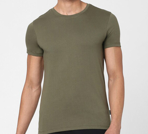Camiseta de Algodón Lisa para Hombre con Logotipo Personalizado OEM, Corte Regular, Suave, Transpirable, Ecológica, Cuello Redondo, Ropa Casual de Primera Calidad - Product Image 1