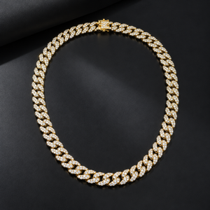 Collar Cubano Personalizado con Moissanita CVD, Certificado GRA, 14MM, Plata 925, Cadena de Diamantes, Joyería Hip Hop para Hombre, Set con Caja de Regalo - Product Image 1