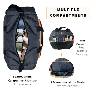 Luxury Genuine <b>Leather</b> Duffle <b>Bag</b> for Men Small Weekender Gym <b>Bag</b> Black Shoe Compartment Travel Sport Overnight - Product Image 3