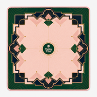 Tapis de Mahjong Pliable en Néoprène Vert Rose Art Déco de Luxe 33 Pouces, Tapis de Jeu de Poker Antidérapant Personnalisé au Design Original, Ensemble OEM