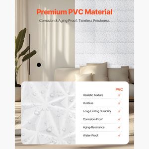Pannelli Murali 3D Effetto Marmo Diamantato, Confezione da 33 Pezzi, 11,81 x 11,81, 32 Piedi Quadrati, PVC, Design Moderno Minimalista per Interni - Product Image 4