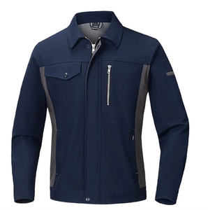 Workshop Logo Custom Breathable Anti-static <b>Reflective</b> Polyester Cotton Work Uniform Coverall Jacket Set with Zipper <b>Top</b> Pant - Product Image 3