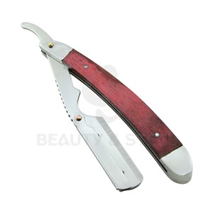 Professional Natural Wood Handle Barber Straight <b>Razor</b> Matte Black Blade Holder Precision Shavette for Smooth Men Shaving - Product Image 6