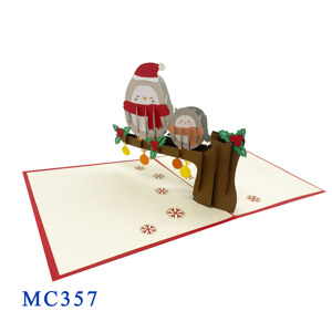 Meilleure Vente : Carte Pop-up 3D Fleur Artisanale Vietnamienne avec Motif Hibou, Impression Offset, pour Thanksgiving et Noël - Viet-craft - Product Image 4