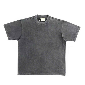 เสื้อยืดผู้ชายผ้าฝ้ายถักสีพื้น คอกลม แขนสั้น ทรงปกติ สวมใส่สบาย - Product Image 1