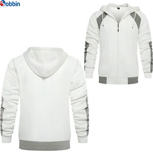 Conjuntos deportivos de invierno con logotipo personalizado, chándal de algodón y forro polar unisex, conjunto con capucha y doble cremallera, transpirable, de talla grande para hombre - Product Image 2