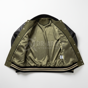 Chaqueta universitaria con logotipo personalizado, chaqueta gruesa de invierno a la moda callejera con cierre de botón a presión, piel de oveja, tejido impermeable para clima frío - Product Image 6