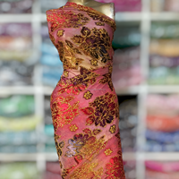 Ventes chaudes de Maqbal Dirac somalien avec un motif floral et des feuilles et des paillettes dorées pour les occasions spéciales