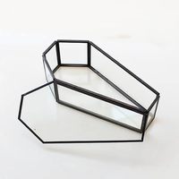 Nouvelle petite boîte à bijoux en métal noir et verre, moderne et élégante, en forme de cercueil, de haute qualité, terrarium, organisateur de rangement pour Halloween, boîte à souvenirs