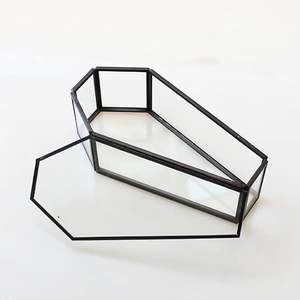 Petite boîte à bijoux en verre noir, forme cercueil, terrarium, rangement Halloween, boîte à bijoux vintage vampire, organisateur de souvenirs - Product Image 4