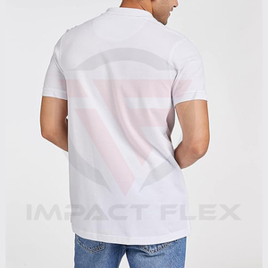 เสื้อโปโลปักโลโก้ตามสั่ง สีขาว ผู้ชาย ผ้าฝ้าย 100% ระบายอากาศได้ดี แขนสั้น ใส่สบายๆ สำหรับฤดูร้อน เหมาะสำหรับธุรกิจและกอล์ฟ - Product Image 2