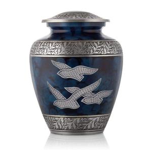 New Decorated Aluminum Funeral Cremation <b>Urn</b> for Adult Human Ashes <b>Large</b> Size Peach Color Funeral Memorial <b>Urns</b> - Product Image 3