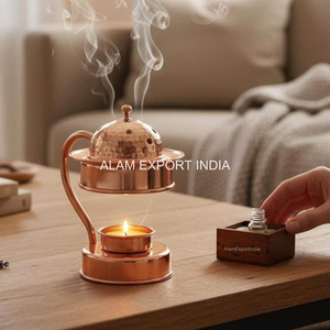Superior Best Quality Brass Hanging Incense <b>Burner</b> Gold Finished Lowest Price Star Design Round Hammered Look Aroma <b>Oil</b> <b>Burner</b> - Product Image 3