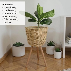 Base de Ratán Verde para Macetas, Decoración de Interiores, Esquinas, Hogares, Restaurantes y Oficinas - Product Image 4
