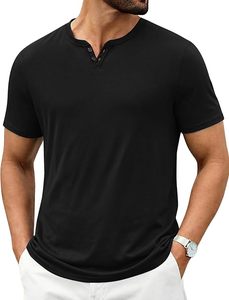 Camisetas de Hombre, Cuello en V, Holgadas, de Poliéster/Viscosa/Spandex, Color Sólido, Tejido Transpirable, Tallas S - 4XL Disponibles - Product Image 2
