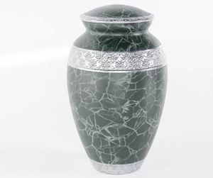 Metal Cremation Urn <b>Ashes</b> Memorial Urn Crackled Gray Tabletop <b>Keepsake</b> Vase Custom Engraved <b>for</b> Funeral Use - Product Image 3