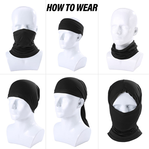 Black Solid Color Breathable Neck Gaiter Seamless Balaclava Face <b>Mask</b> Neck Gaiter for Men Women Outdoor Activities - Product Image 2
