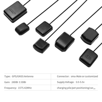 Antena GPS de Alta Ganancia 28dBi 1575.42MHz IP67 Impermeable con Cable RG174 de 3m y Conector SMA Macho para Rastreador de Navegación GPS para Vehículos