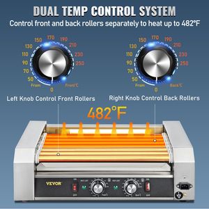 Griglia Elettrica per Hot Dog in Acciaio Inox da 18 Posti, 1050W, con Doppio Controllo della Temperatura e Luce LED - Product Image 4