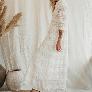 Vestido Maxi Boho Blanco, Vestido Orgánico de Encaje Blanco Victoriano, Conjunto de Cárdigan Largo en Capas, Vestido Largo, Regalo para Ella - Product Image 2