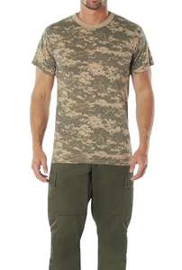 Camiseta Táctica de Camuflaje para Hombre, 100% Algodón, Cuello Redondo, Transpirable, Manga Corta, Estampado Sublimado - Product Image 4