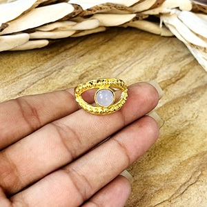 Unique Design Boho Evil Eye <b>Ring</b> Bohemian Chalcedony Brass <b>Rings</b> For Women 18k Gold Plated Tribal <b>Statement</b> Jewelry Wholesale - Product Image 5