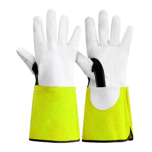 Gants de soudage TIG en cuir de vachette grainé et croûte de cuir renforcés, résistants aux flammes, pour usage intensif, pour barbecue - Product Image 2