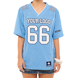 Camiseta de Fútbol Femenina Personalizable de Primera Calidad, Estilo Urbano Holgado, Cuello en V, Malla Corta, Transpirable, de Poliéster, OEM - Product Image 5