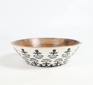 Bol en bois fait main avec motif bohème noir pour fruits et collations, vaisselle rustique pour la maison - Product Image 2