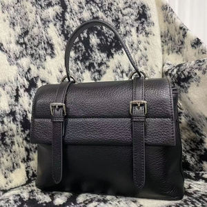 Bolsos de Mano de Cuero Genuino de Lujo para Mujer, Bolso de Hombro Duradero con Cierre de Cremallera en Colores Marrón, Negro y Naranja - Product Image 3