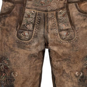 Shorts en cuir traditionnels bavarois pour hommes, costume d'Oktoberfest, pour festivals et fêtes - Product Image 4