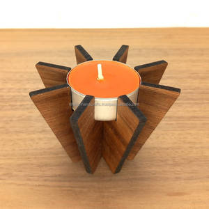 เชิงเทียนไม้เชิงศิลปะทำด้วยมือสำหรับตกแต่งบนโต๊ะห้องนั่งเล่นและของขวัญคริสต์มาส - Product Image 2