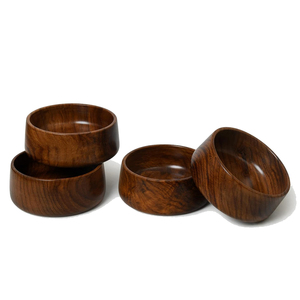 Stylish Acacia Wood Serving <b>Bowl</b> Set of 4 <b>Decorative</b> <b>Bowls</b> <b>for</b> Snacks Fruits Chips <b>Key</b> Tableware <b>for</b> Kitchen Living Room & Home - Product Image 5
