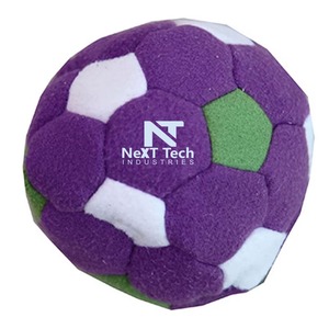 <b>Hacky</b> <b>sack</b> NeXT Tech INDUSTRIES Purple White Green Soccer Ball Lightweight Sport Toy 2.5 Inches - Product Image 1