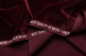 Micro 11000 <b>Silk</b> Velvet Premium High Density Pile Fabric For Luxury Evening Gowns Bridal Lehengas Blazers And Designer Couture - Product Image 3