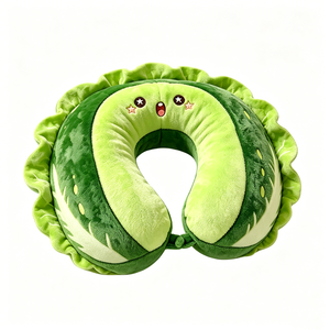 Almohada de viaje en forma de pepino, linda almohada de peluche para el cuello con forma de pepino, almohada suave y esponjosa para el cuello - Product Image 1