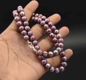 Rusty <b>Pink</b> Freshwater Pearl Rondelle Choker <b>Necklace</b> 7MM 8MM Natural Freshwater Pearl <b>Necklace</b> Genuine Pearl Jewelry Making - Product Image 3