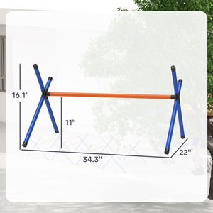 Set de 4 Piezas para Pista de Agilidad Canina con Altura Ajustable, Barras de Salto y Bolsa de Transporte para Entrenamiento de Obstáculos - Product Image 3